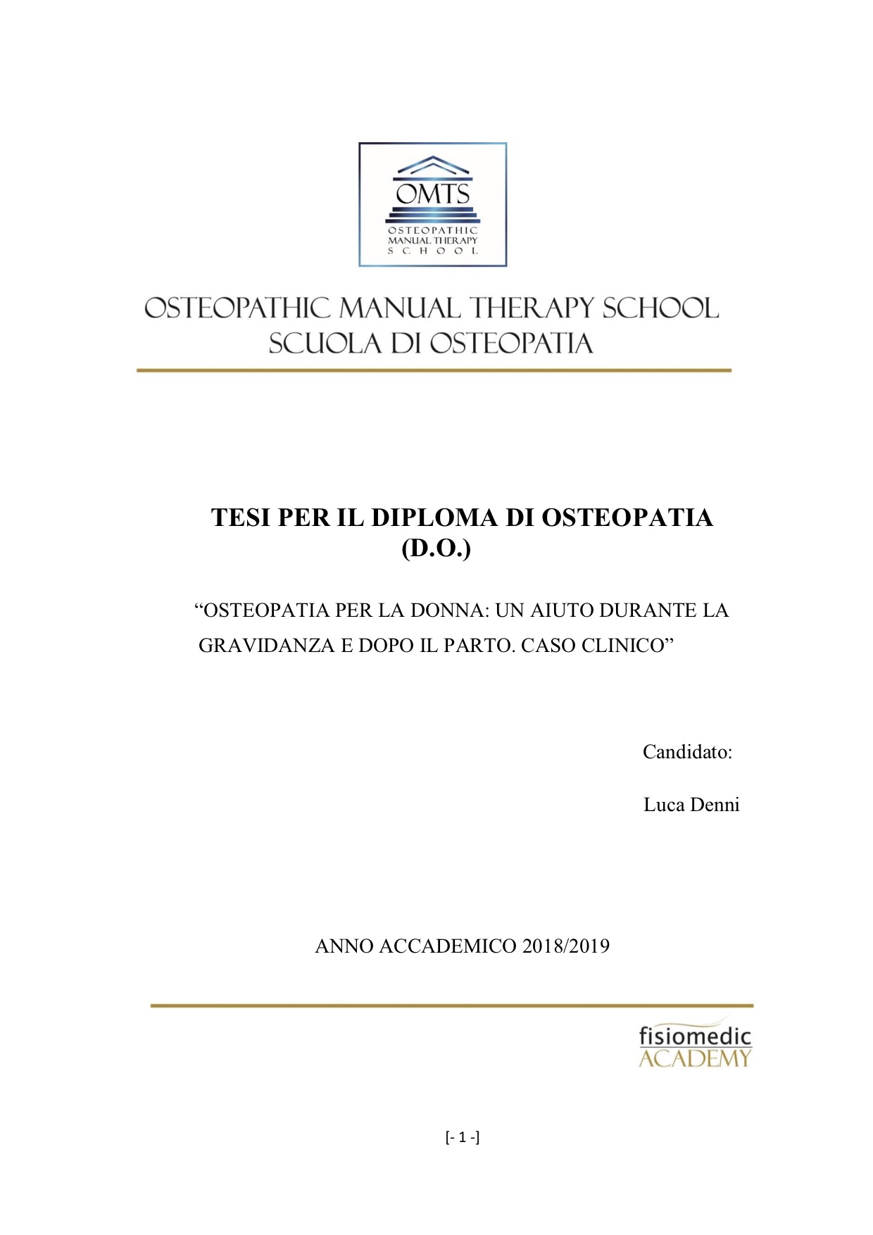 Luca Denni Tesi Diploma Osteopatia 2019