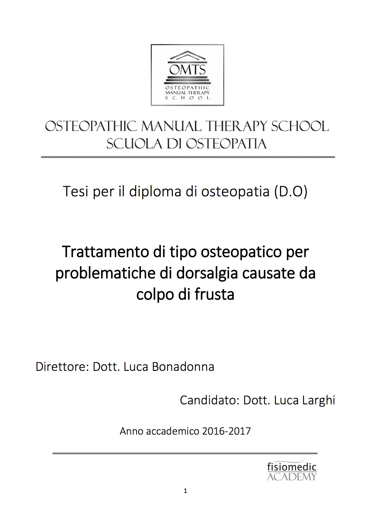 Luca larghi Tesi Diploma Osteopatia 2017