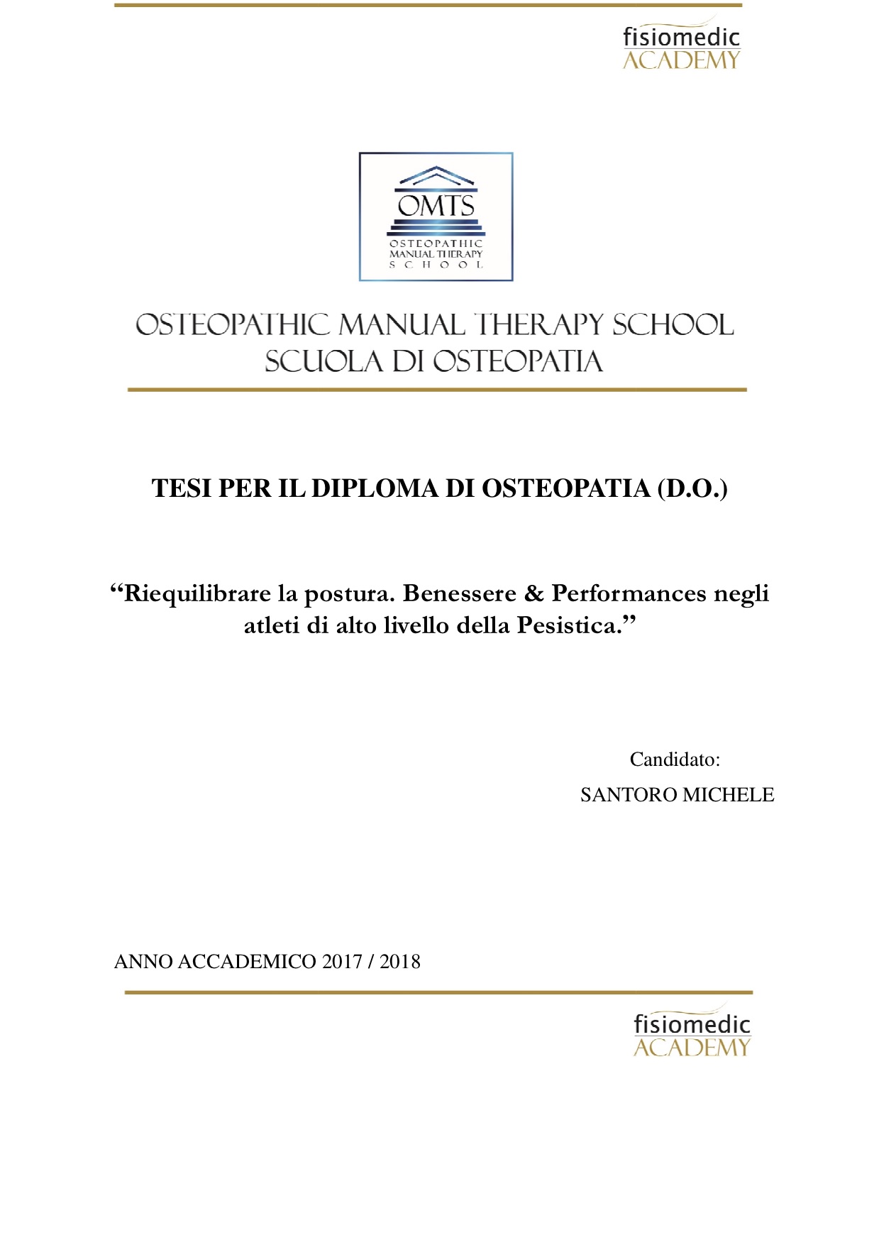 Santoro Michele Tesi Diploma Osteopatia 2018