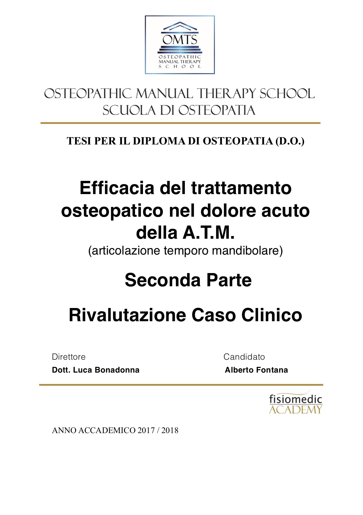 Alberto Fontana Tesi Diploma Osteopatia 2018