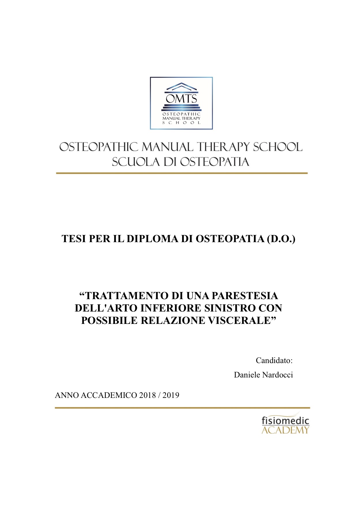 Daniele Nardocci Tesi Diploma Osteopatia 2019