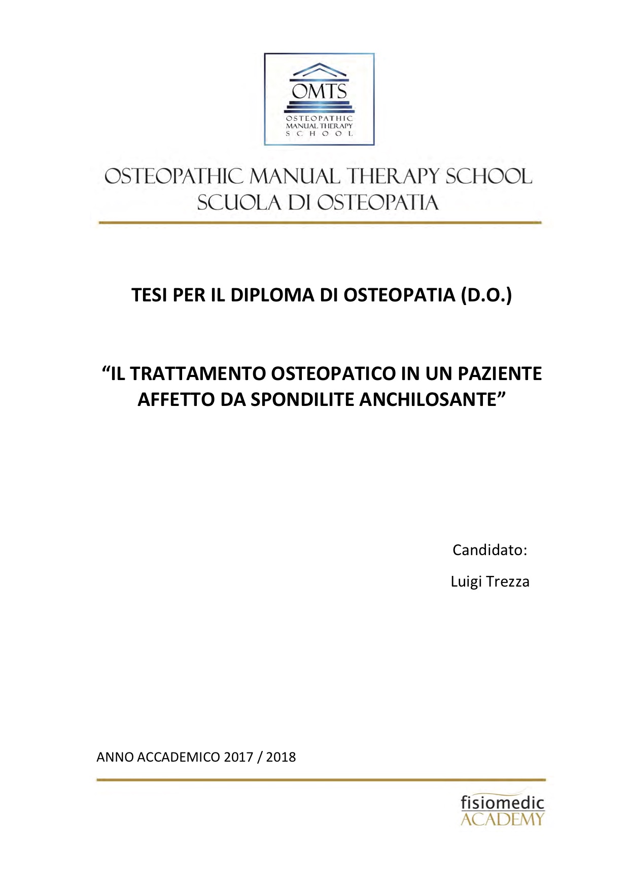 Luigi Trezza Tesi Diploma Osteopatia 2018