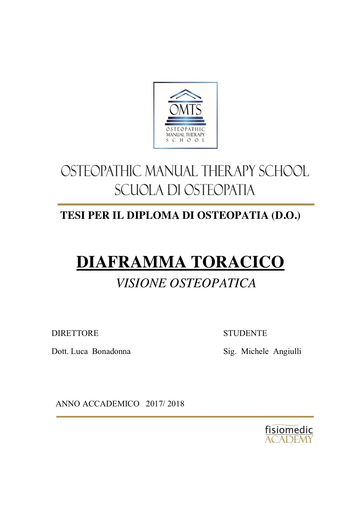 Michele Angiulli Tesi Diploma Osteopatia 2018